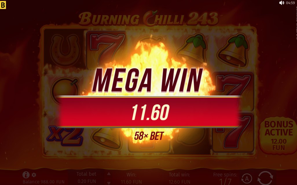 Free-Spins-Anzeige mit der Zahl der verbleibenden Spins